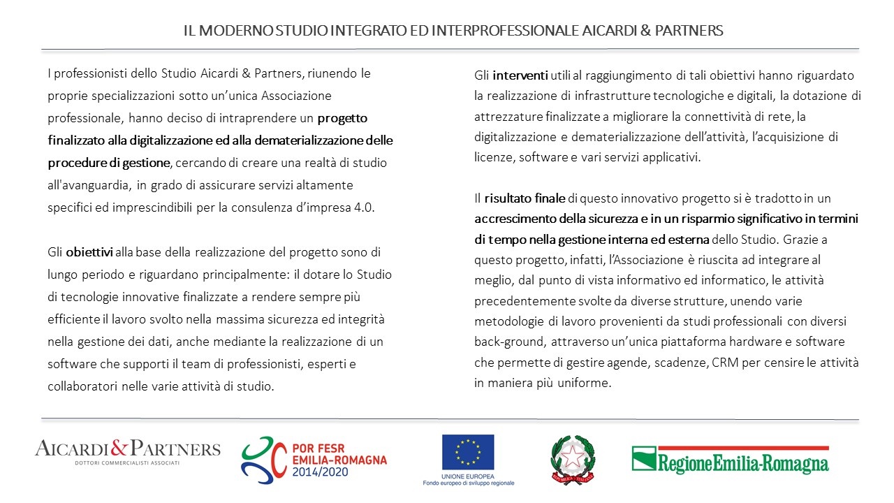 Il moderno studio integrato ed interprofessionale Aicardi & Partners