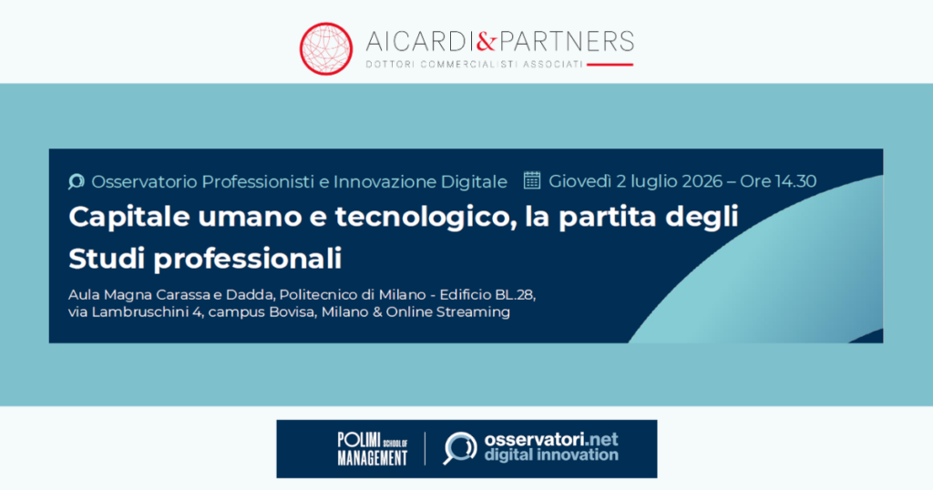 Human and technological capital: Filippo Forlani speaks at the Politecnico di Milano Professional Firms Observatory conference